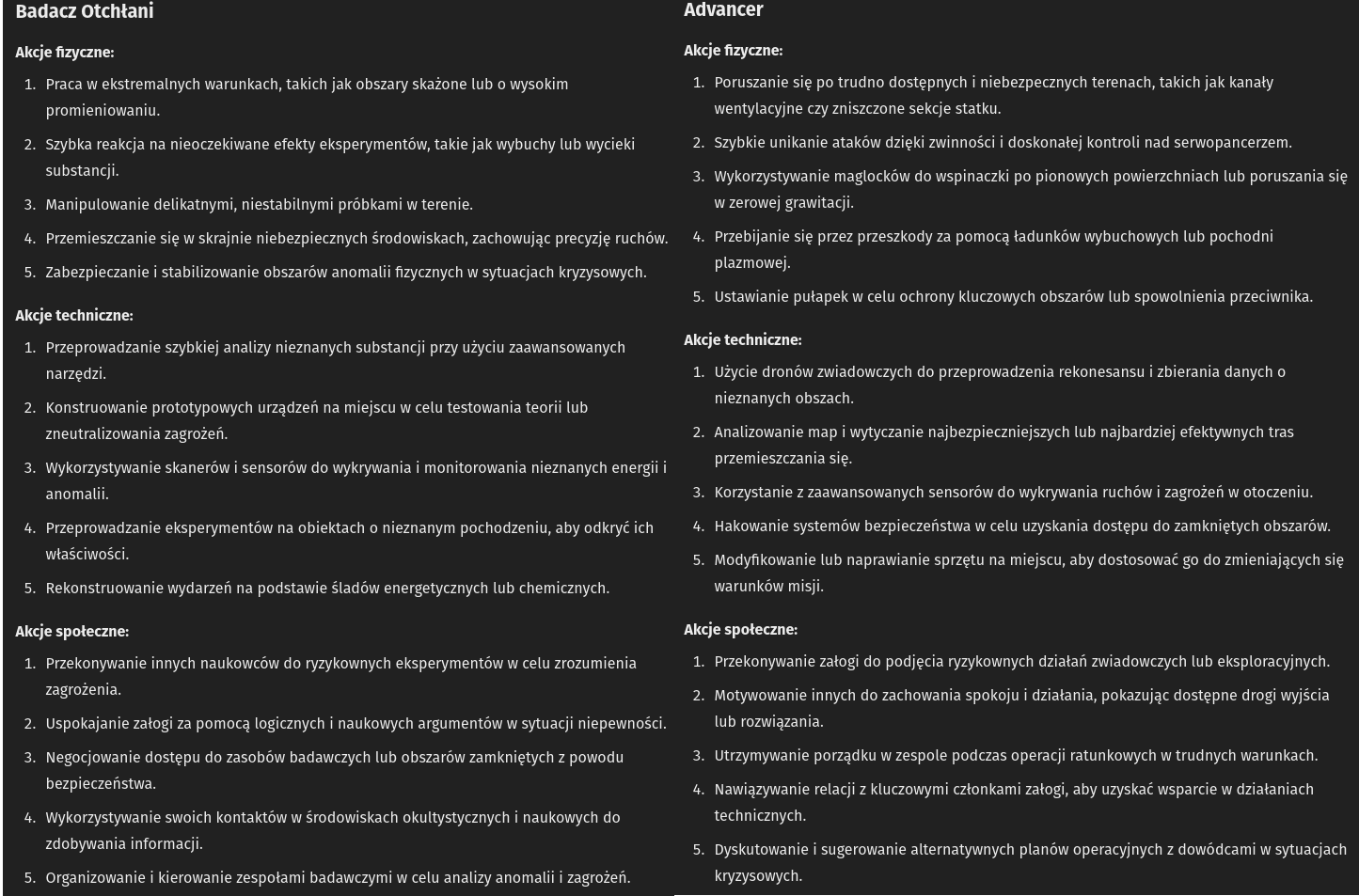 [Podział kompetencji pod kątem Obcego]